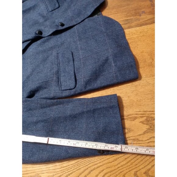 STANLEY BLACKER Mens BLAZER WOOL 44R BLUE ? BROWN Preowned Coat Jacket Sport ? - Picture 8 of 12